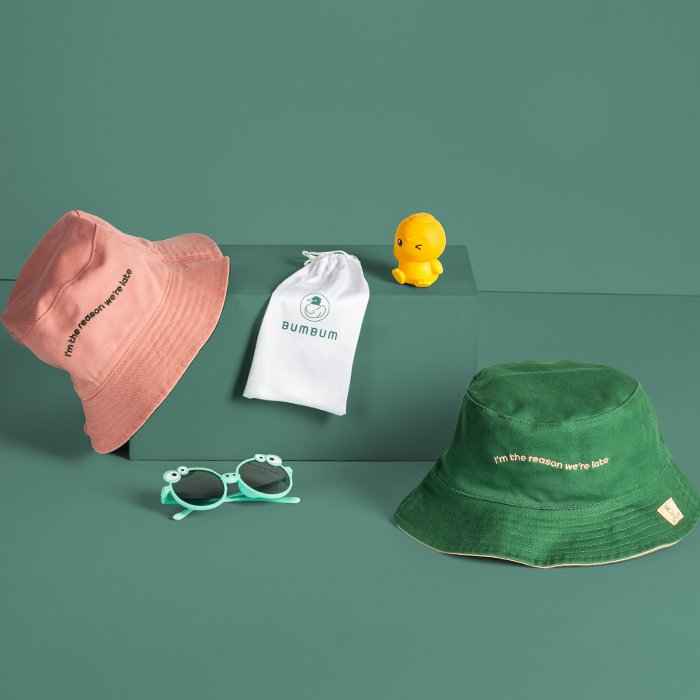 Kids Hat - Green & Pink - My BumBum