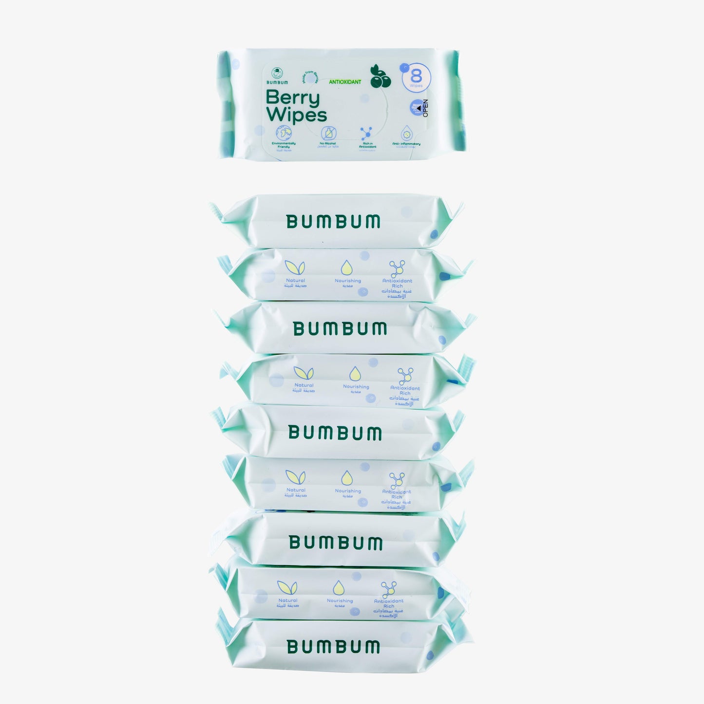 مجموعة مناديل التوت حجم ميني - 10*8 مناديل