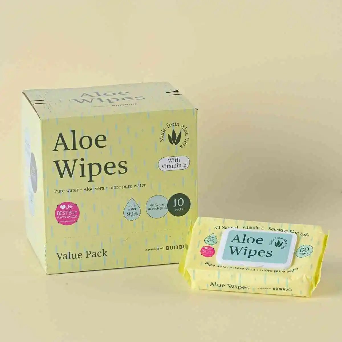 Aloe Wipes Box - 10 X 60