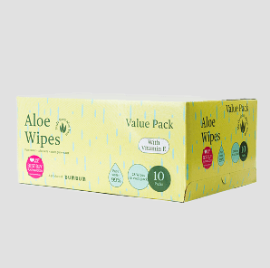 Aloe Wipes Box Travel Size - 10 X 28 - BUMBUM