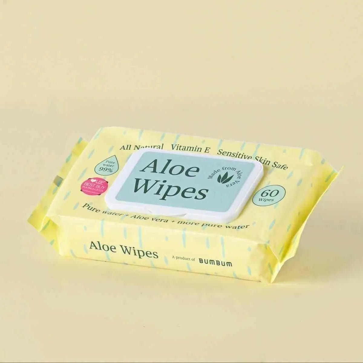 Aloe Wipes Single Pack - 1 x 60 Pcs