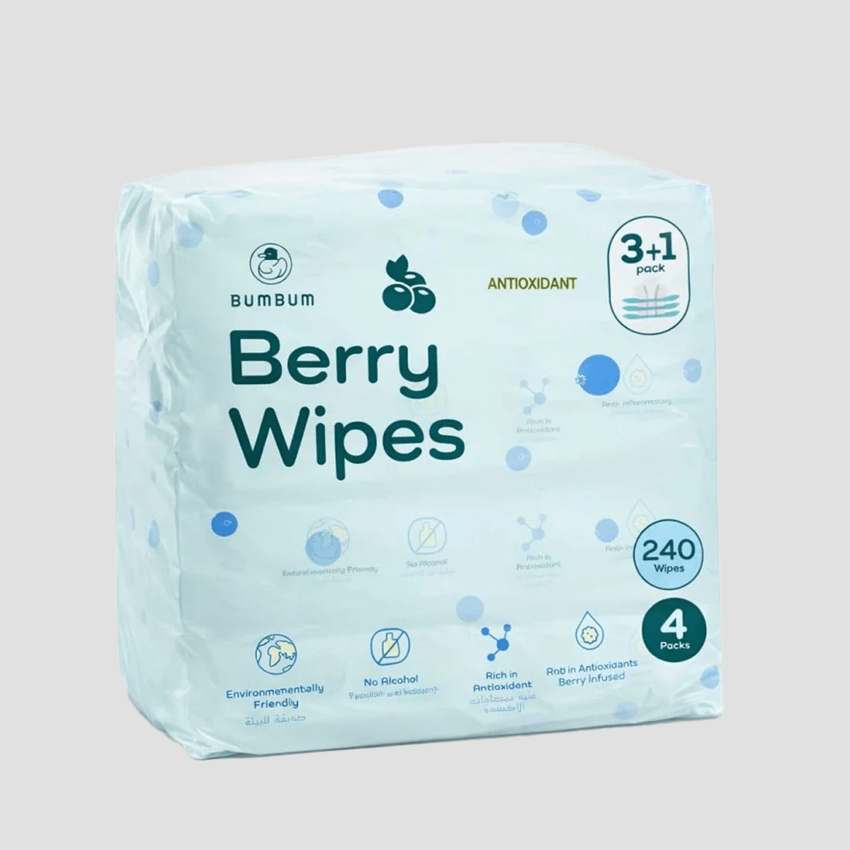Berry Wipes Pack 3+1 -  60 Wipes