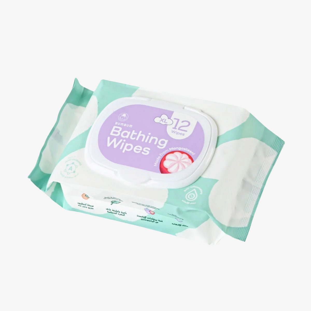 Mangosteen Bathing Wipes – 12 Pc - BUMBUM