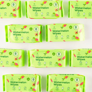 Watermelon Mini Wipes Bundle (8 wipes x10 packs) - BUMBUM
