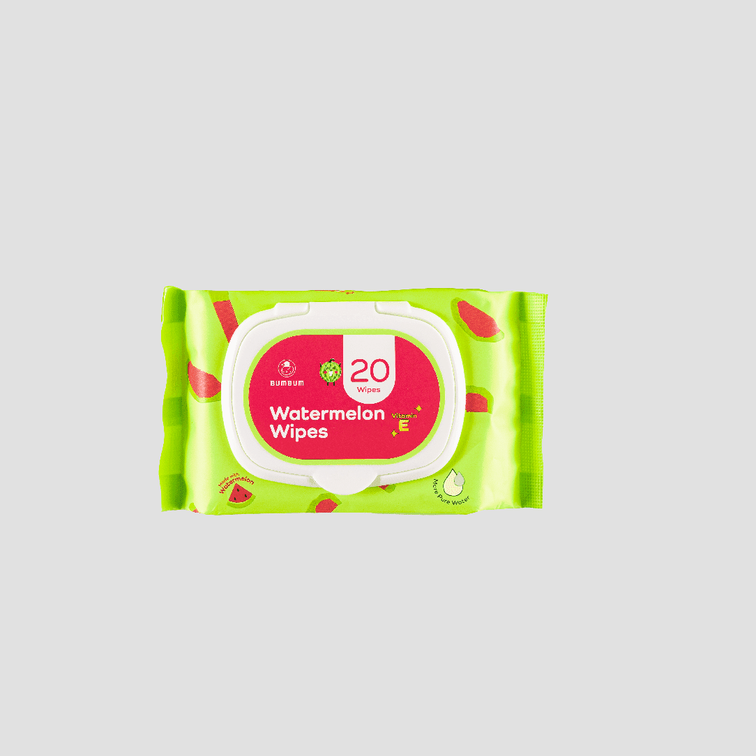 Watermelon Wipes - Travel Size - 20 Wipes - BUMBUM