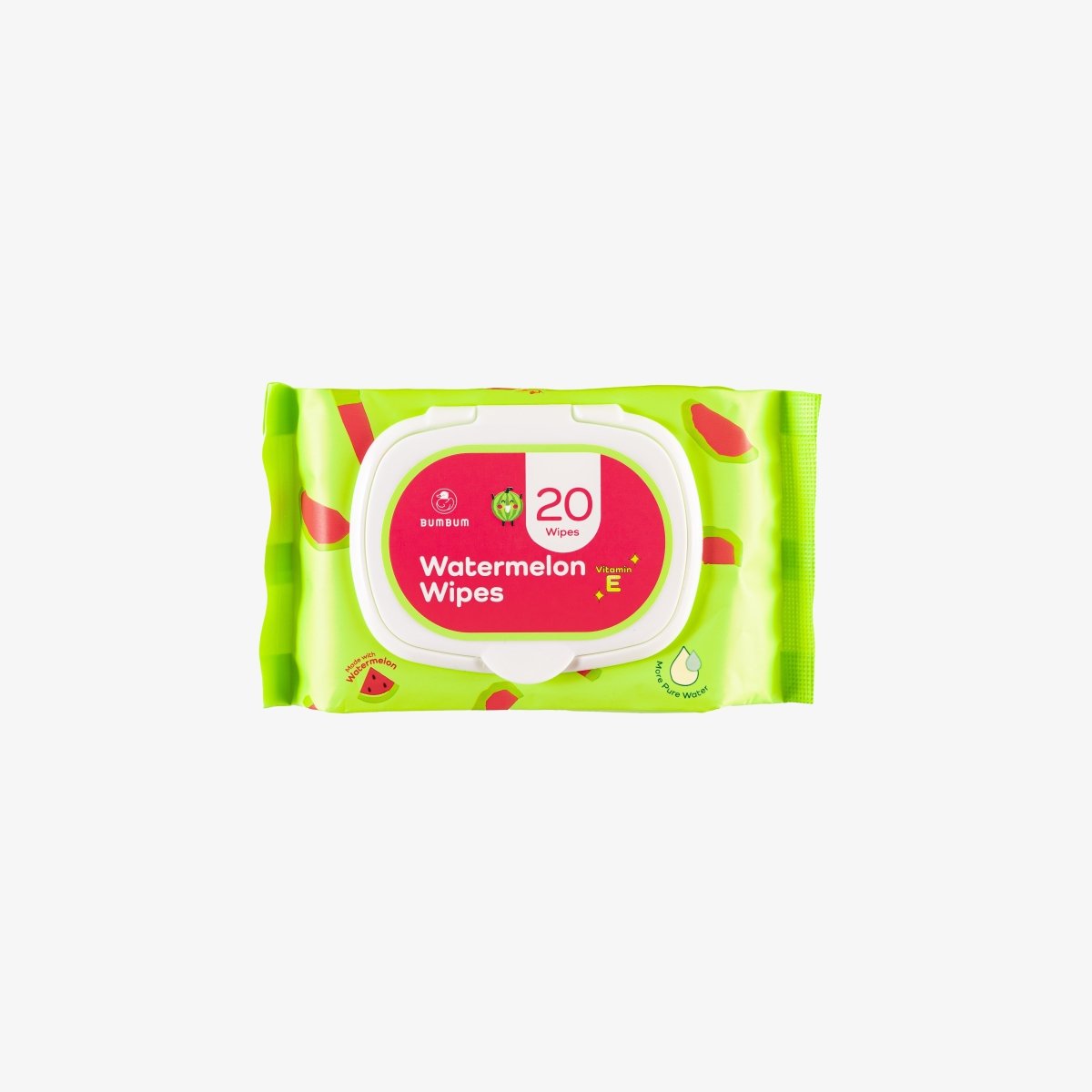 Watermelon Wipes - Travel Size - 20 Wipes - BUMBUM
